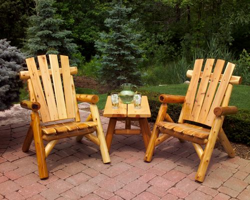 2 Lawn Chairs & 25-Inch End Table